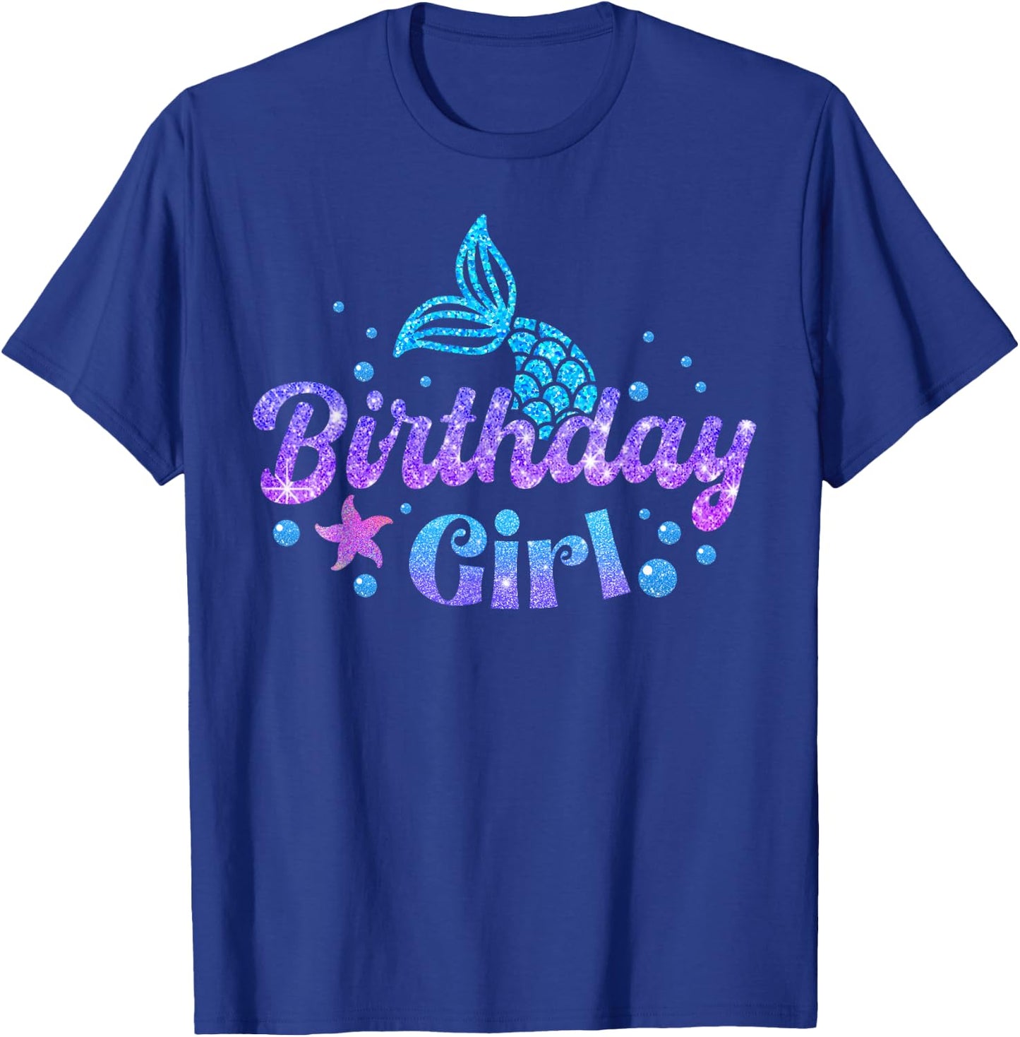 Mermaid Birthday Girls 1st 2nd 3rd 4th 5th BDay Kid Toddler T-Shirt - T-Shirt | Royal