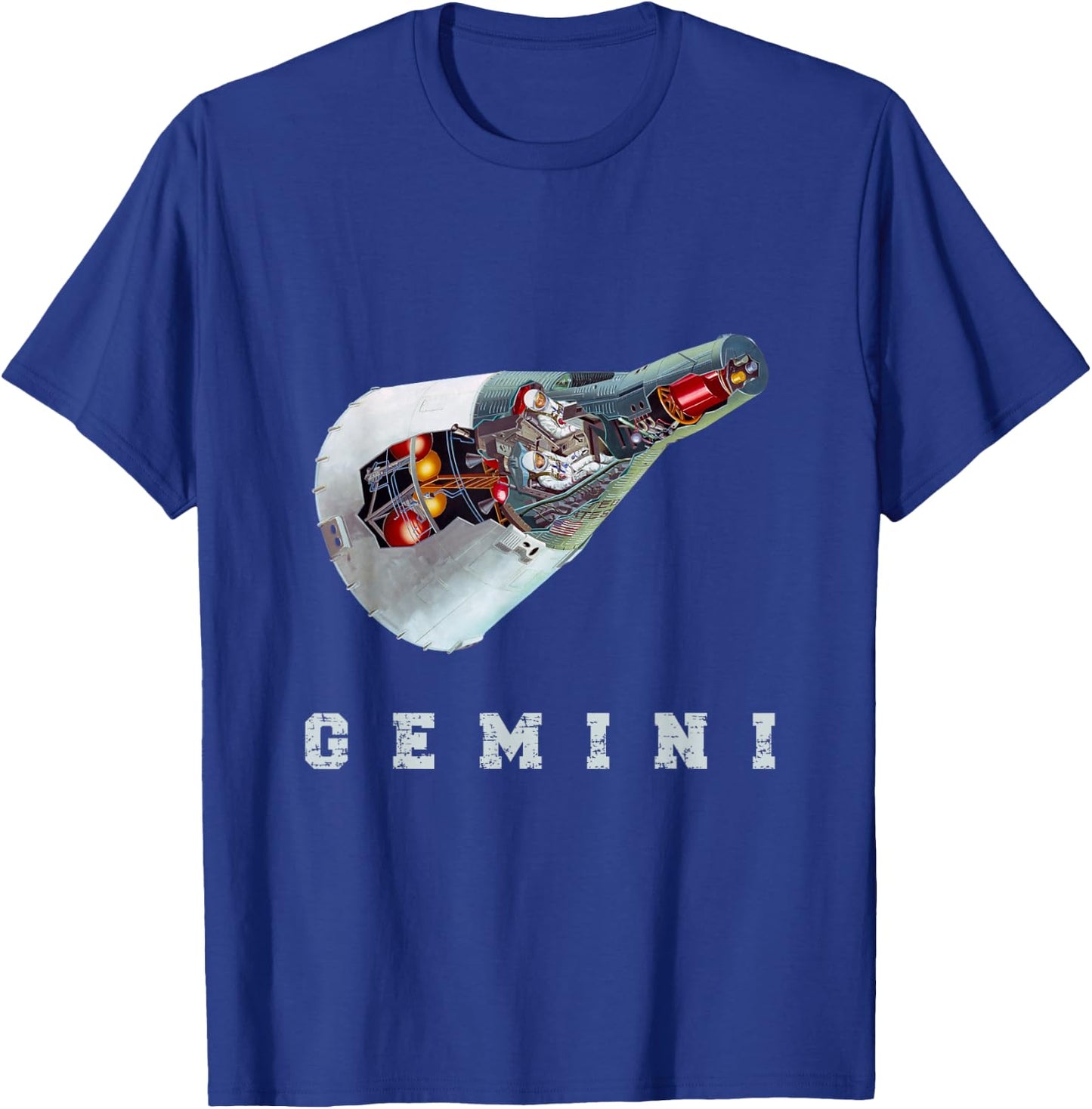 Gemini Retro Astronaut Space Capsule T-Shirt - T-Shirt | Royal