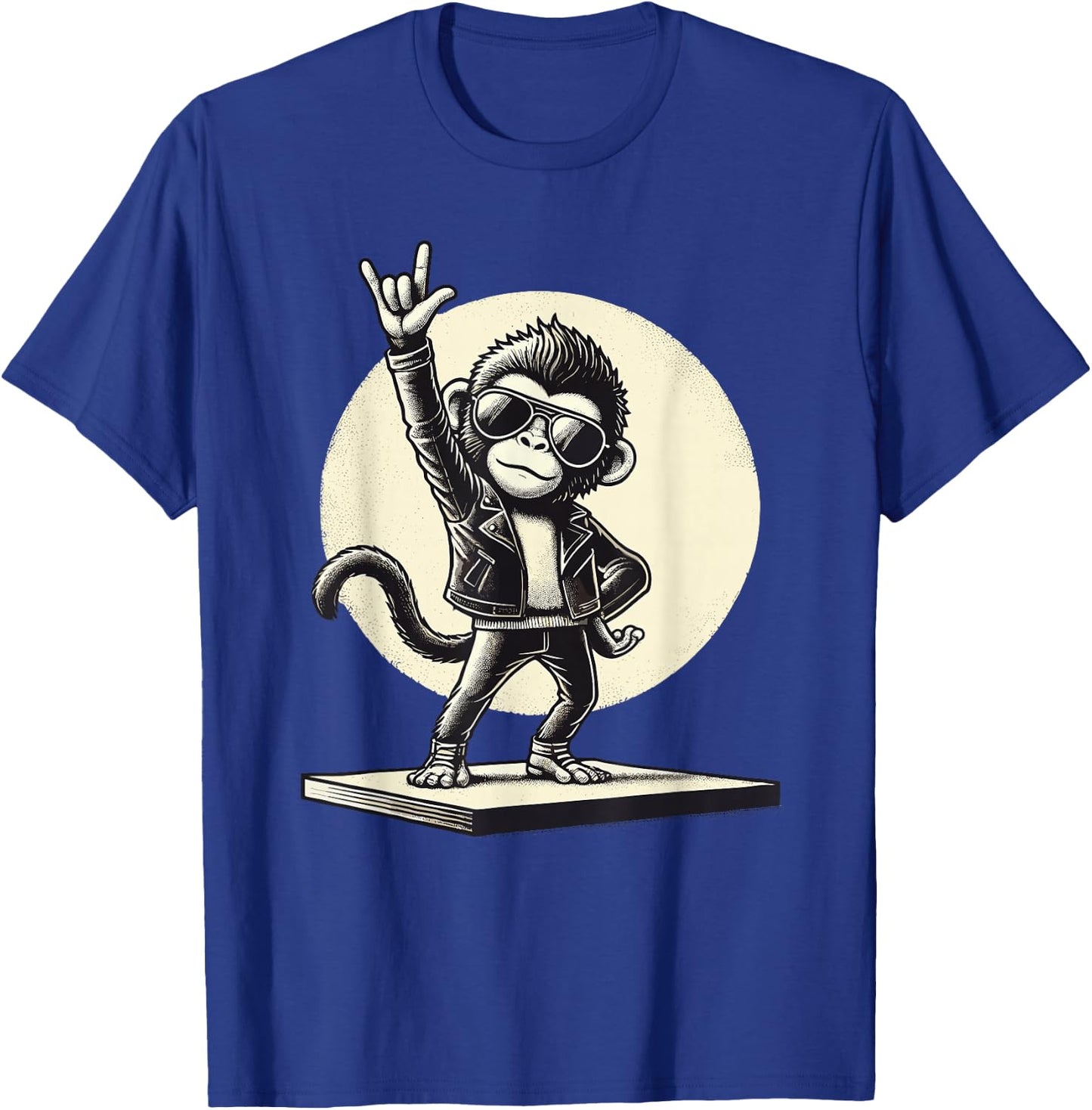 Rock Music, Funny Monkey, Rocker & Rock Hand, Heavy Metal T-Shirt - T-Shirt | Royal