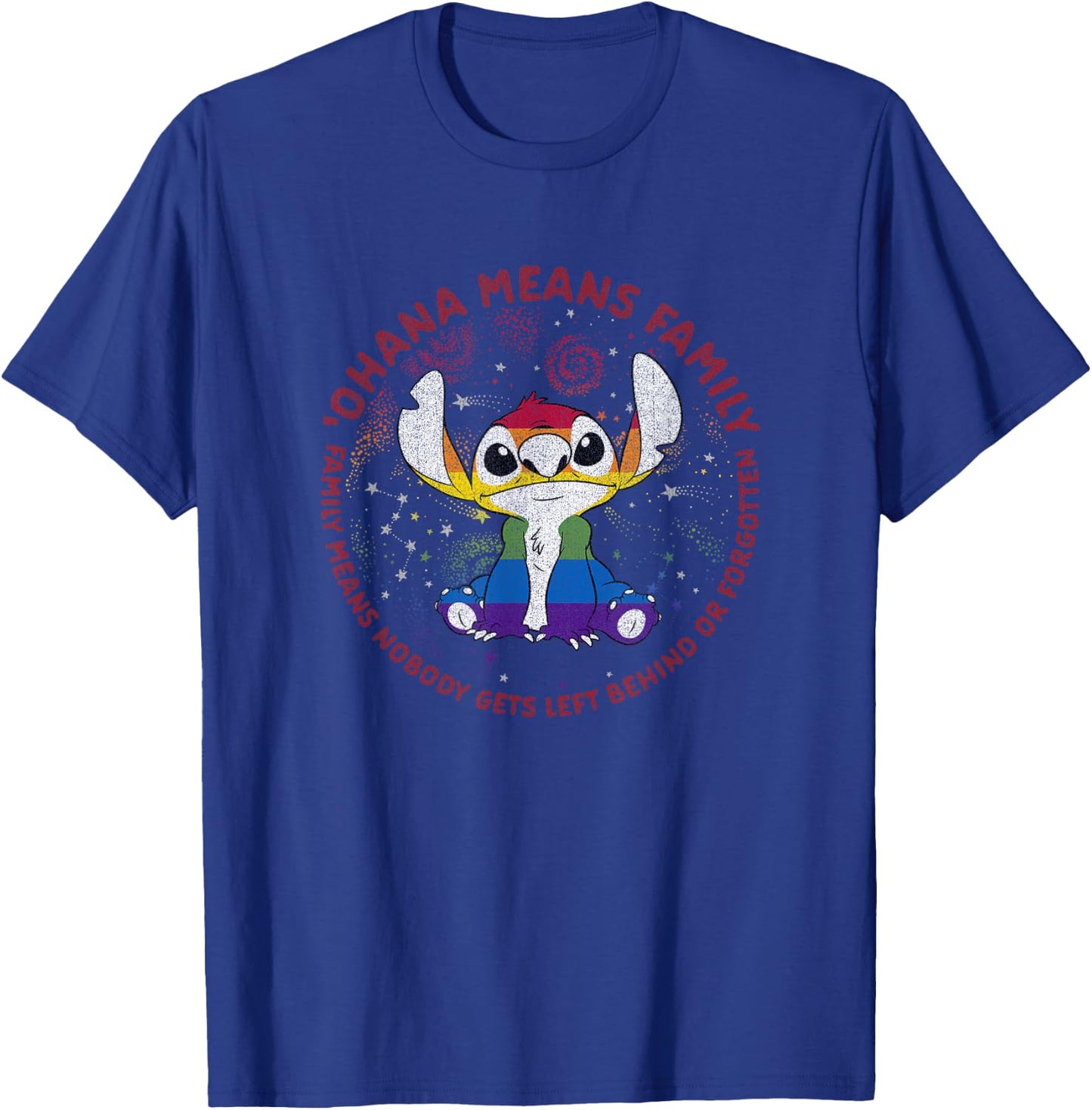 Disney Lilo & Stich Ohana Pride Circle Short Sleeve T-Shirt - T-Shirt | Royal