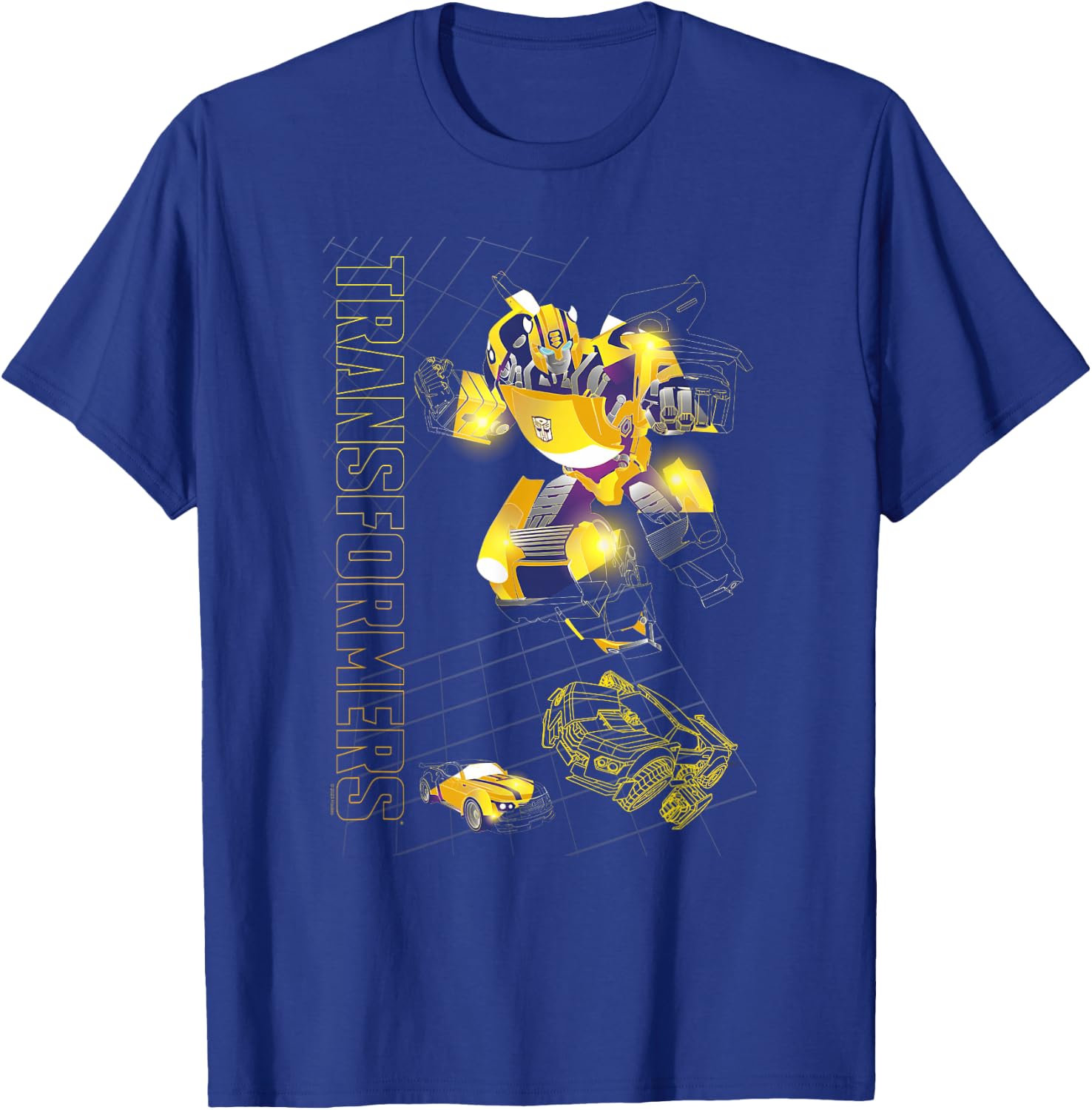 Transformers Evergreen Bumblebee Ready To Fight Logo T-Shirt - T-Shirt | Royal