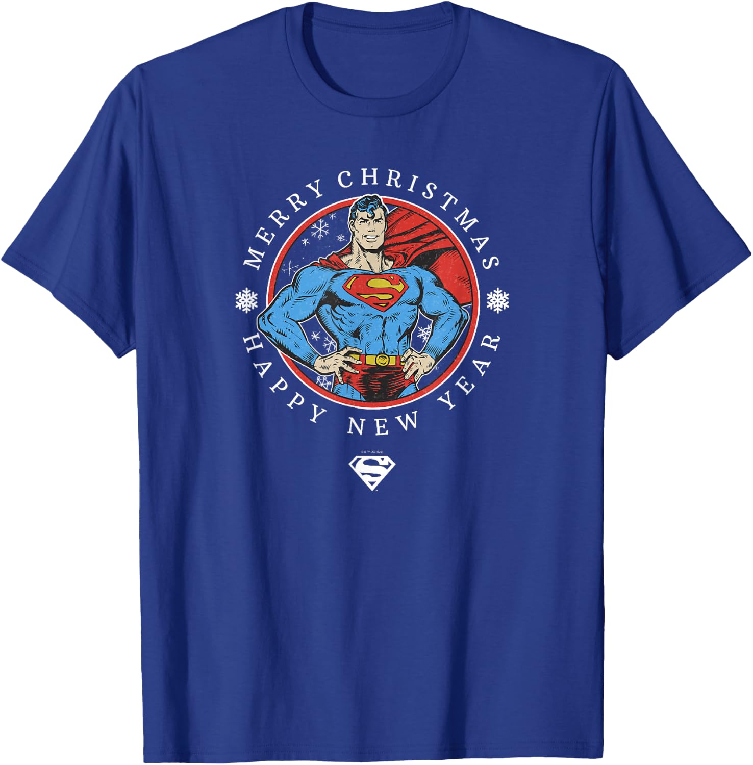 DC Comics Christmas New Year Superman Circle Stance T-Shirt - T-Shirt | Royal