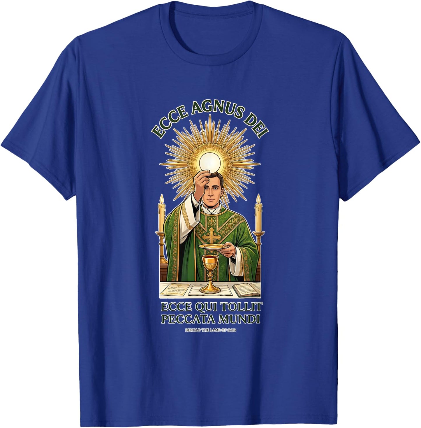 Consécration eucharistique Traditionnelle Latine Messe Catholique T-Shirt - T-Shirt | Royal
