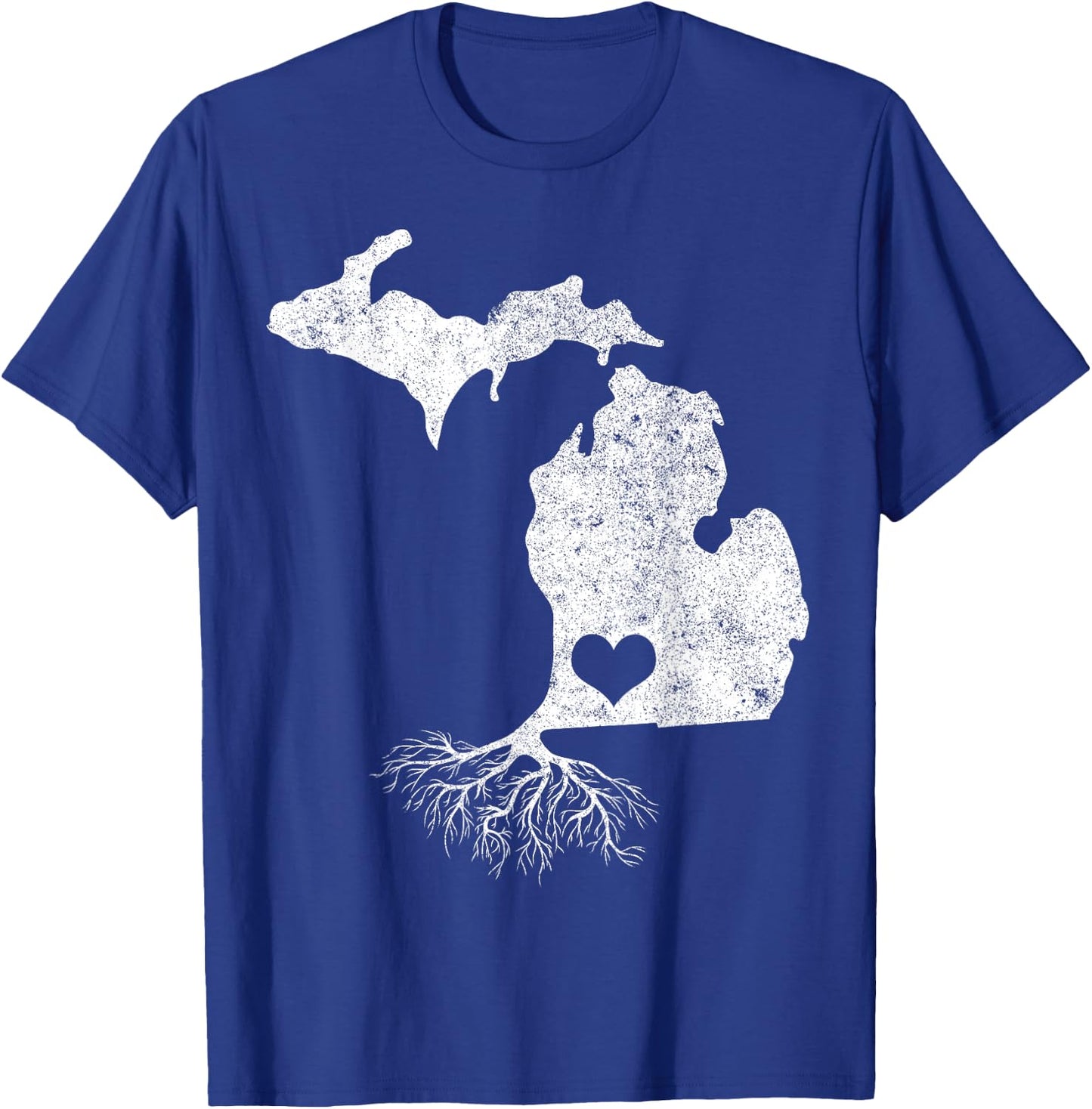 Michigan Roots Shirt: I Love Michigan With Roots T-Shirt - T-Shirt | Royal