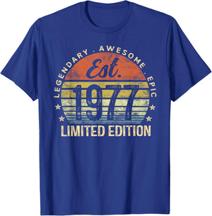 Est 1977 Limited Edition 48th Birthday Gifts 48 Year Old T-Shirt - T-Shirt | Royal