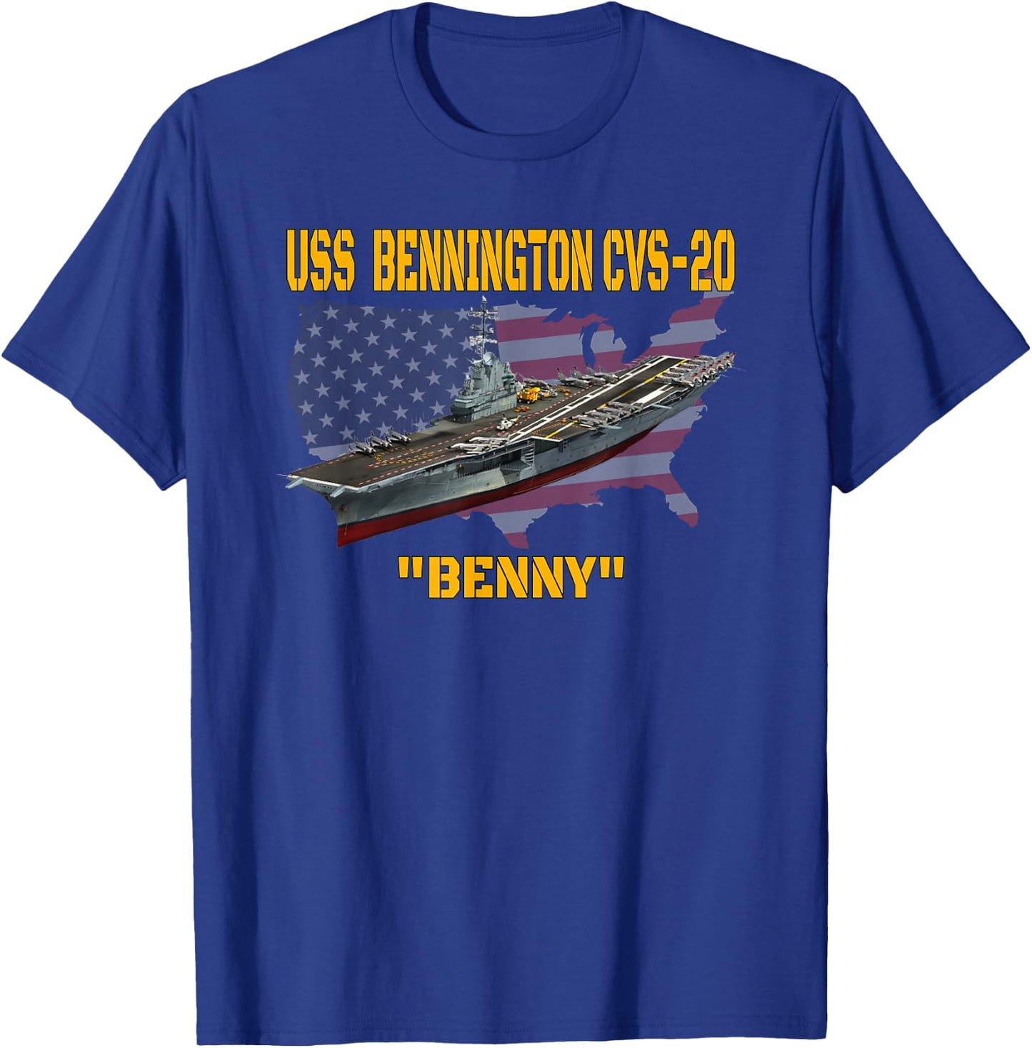 Aircraft Carrier USS Bennington CVS-20 Veteran Father Day T-Shirt - T-Shirt | Royal