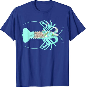 Key West FL Caribbean Spiny Lobster Map Silhouette T-Shirt - T-Shirt | Royal