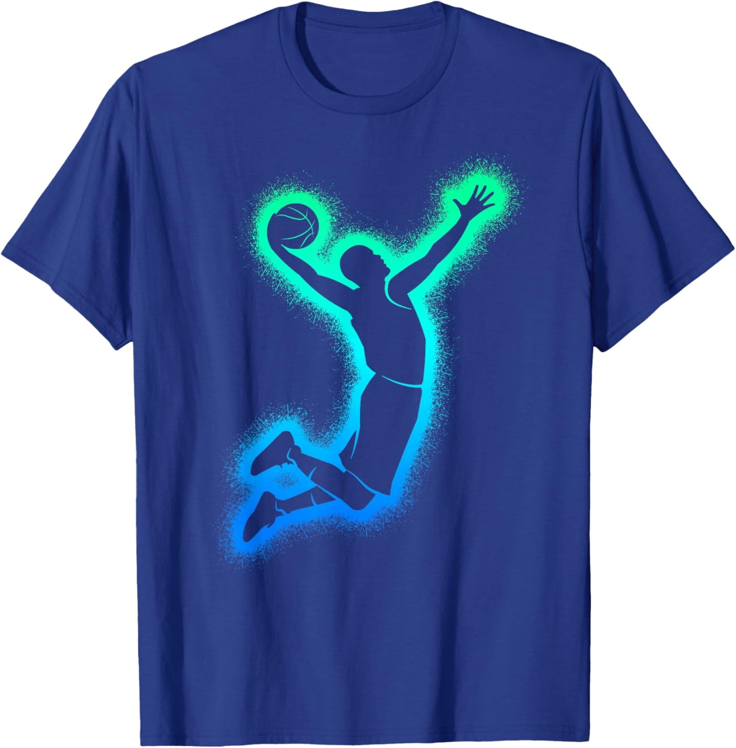 Dunking Basketball Player Men's Boys Basketball , black T-Shirt - T-Shirt | Royal