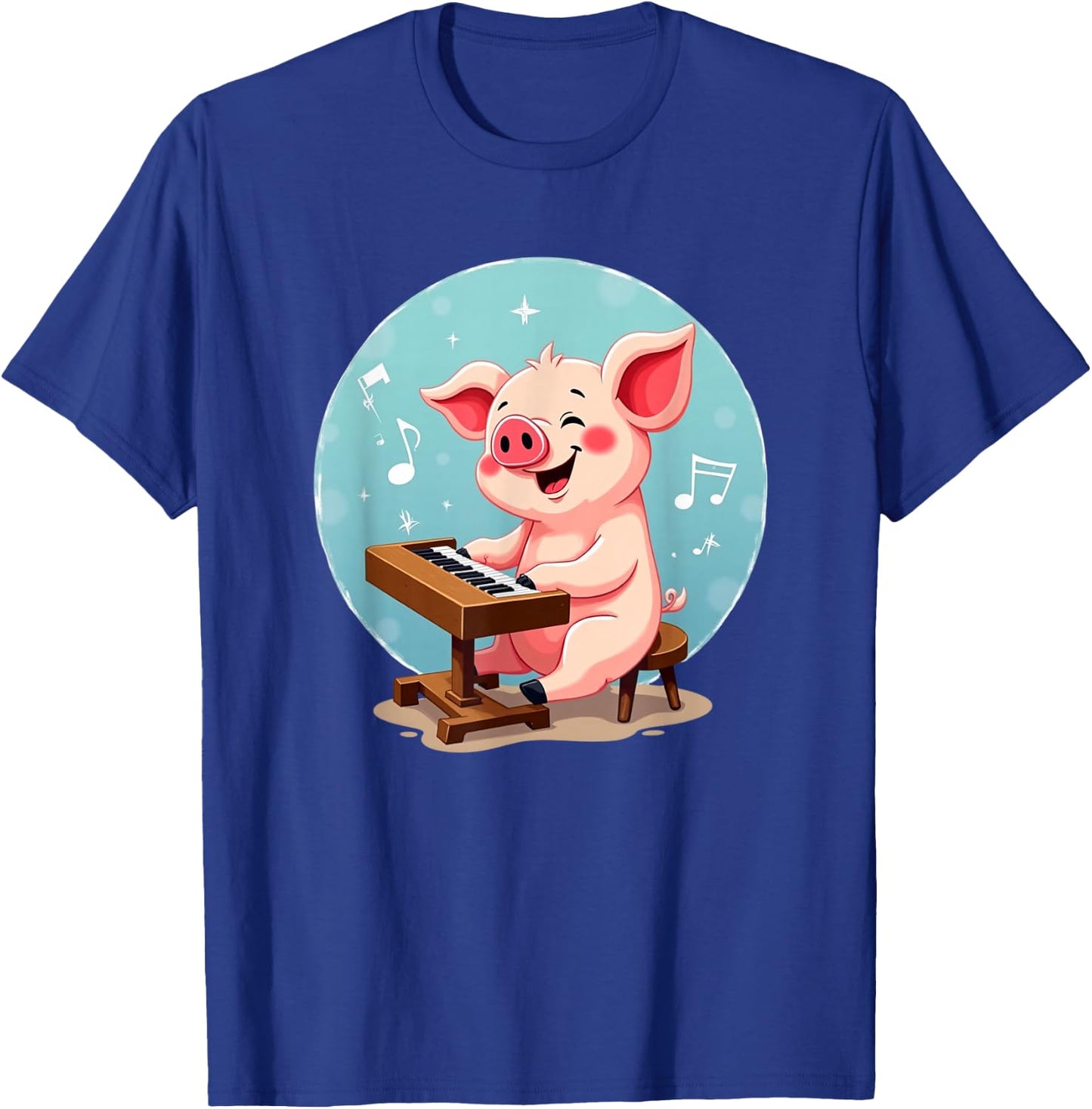 Piano Playing Pig T-Shirt - T-Shirt | Royal