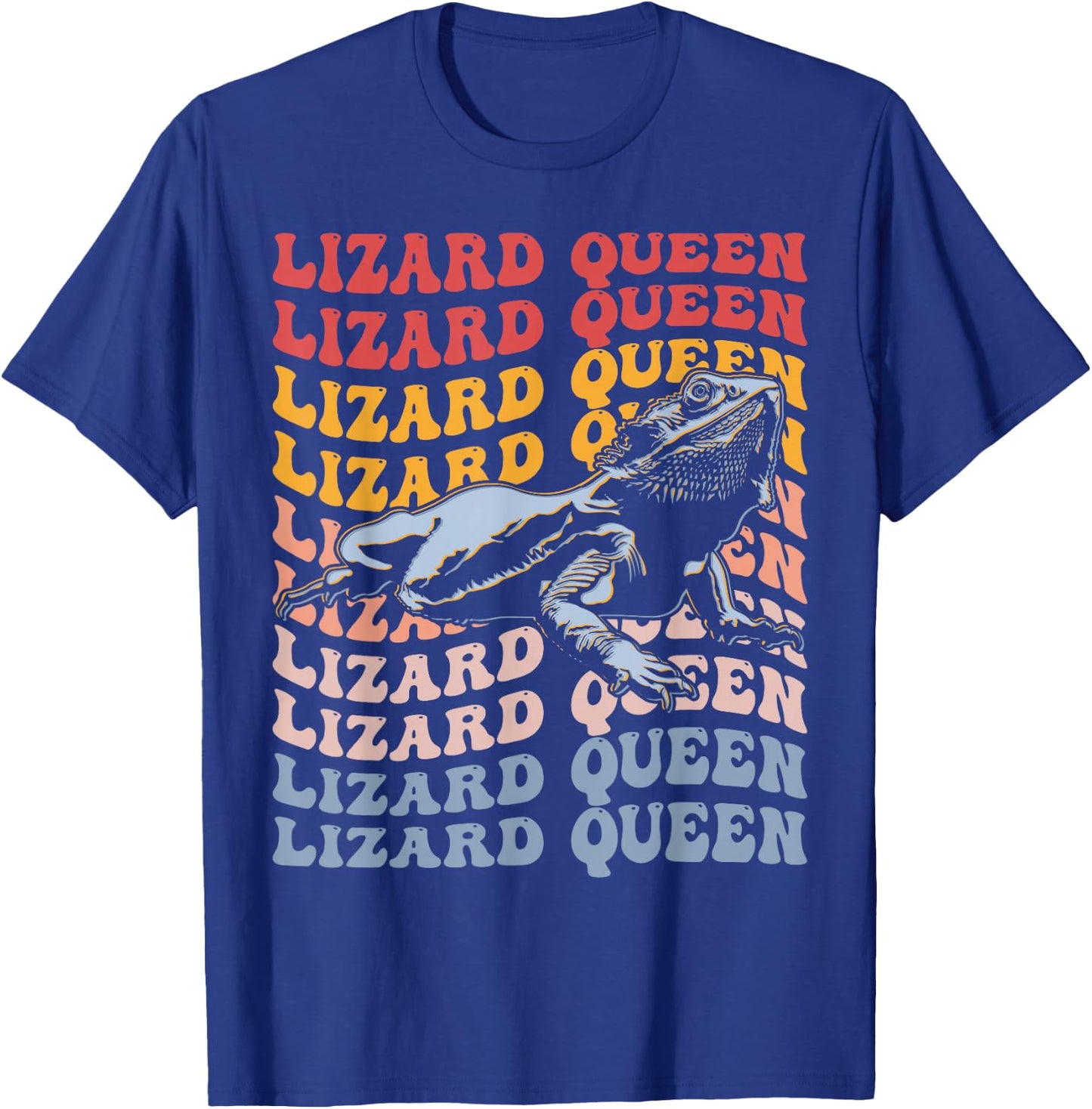 Lizard Queen Groovy Bearded Dragon Lizard Lover Girl Queen T-Shirt - T-Shirt | Royal