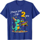 Child Je Peux Pas J'ai 2 Ans Dinosaur Theme Birthday Pinata , grey, 2 T-Shirt - T-Shirt | Royal
