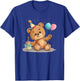 Pretty Teddy Bear with Party Hat and Birthday Balloons T-Shirt - T-Shirt | Royal