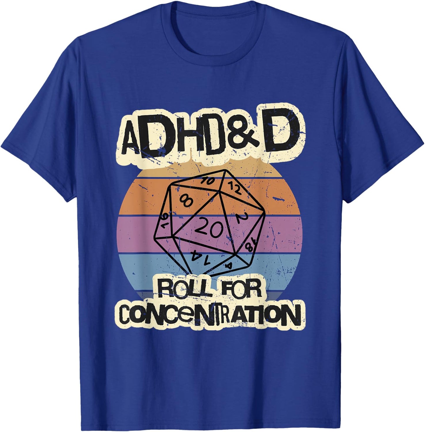 ADHD Roller and D for Concentration , Black, S T-Shirt - T-Shirt | Royal