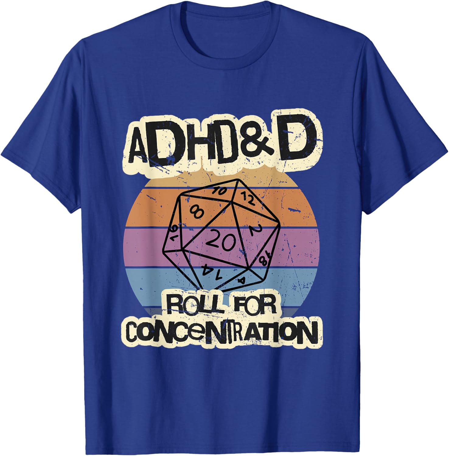ADHD Roller and D for Concentration , Black, S T-Shirt - T-Shirt | Royal