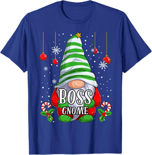 Boss Gnome christmas pajamas matching family group T-Shirt - T-Shirt | Royal