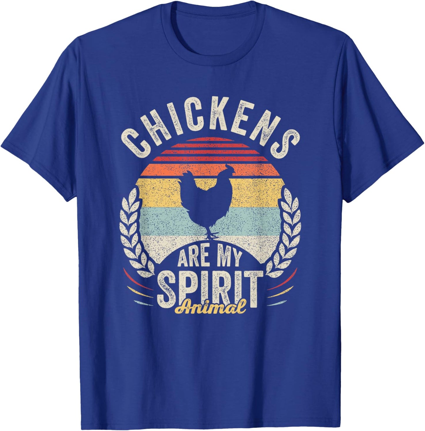 Vintage Retro Chickens Are My Spirit Animal Chicken Lover T-Shirt - T-Shirt | Royal