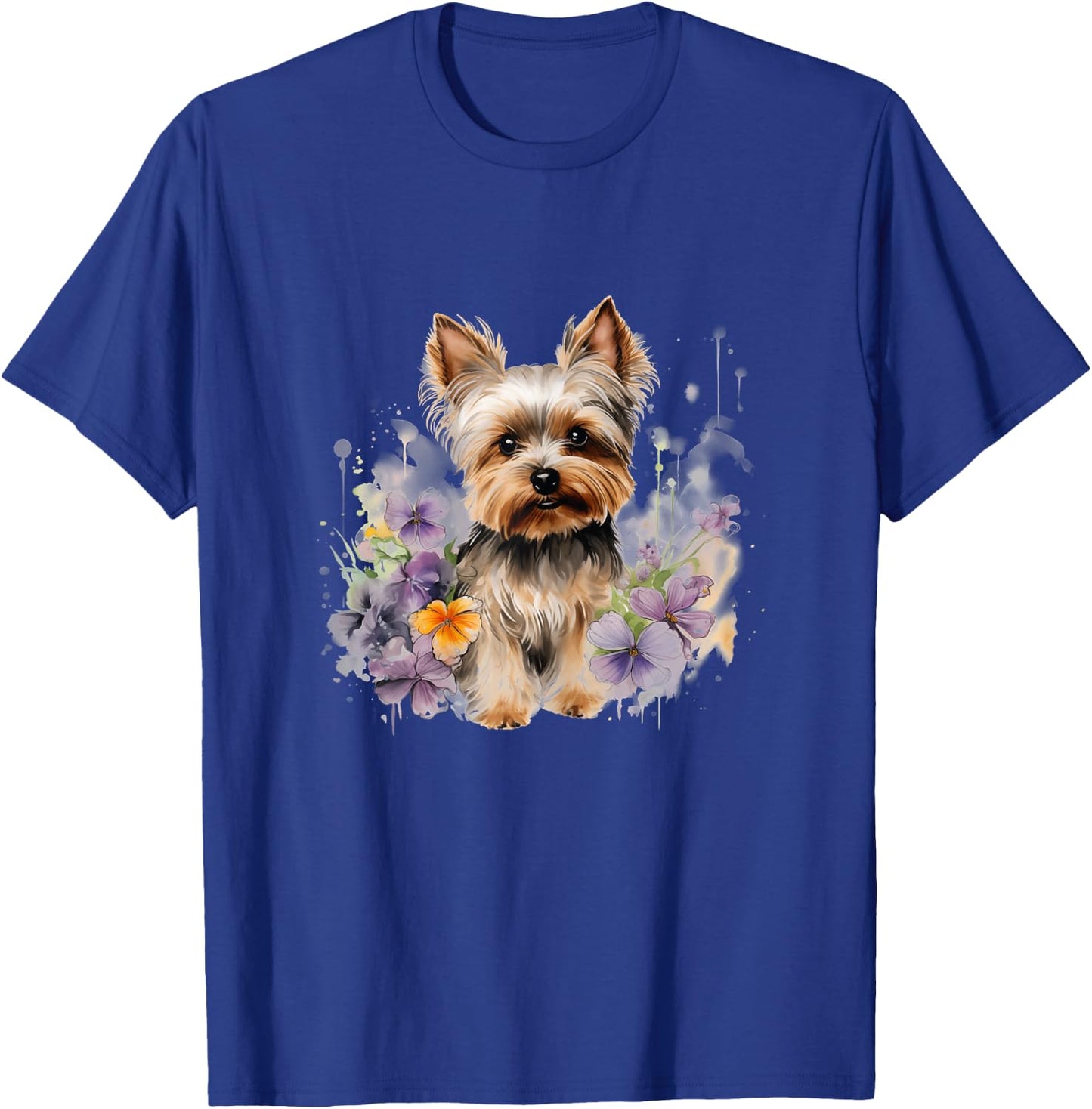 Yorkshire Terrier Mom Floral Yorkie Dog Lover Flowers Cute , White T-Shirt - T-Shirt | Royal
