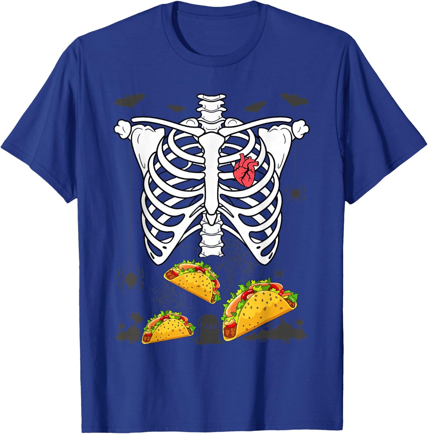 Halloween Dad Skeleton Taco Belly Funny Pregnancy Couple Men T-Shirt - T-Shirt | Royal
