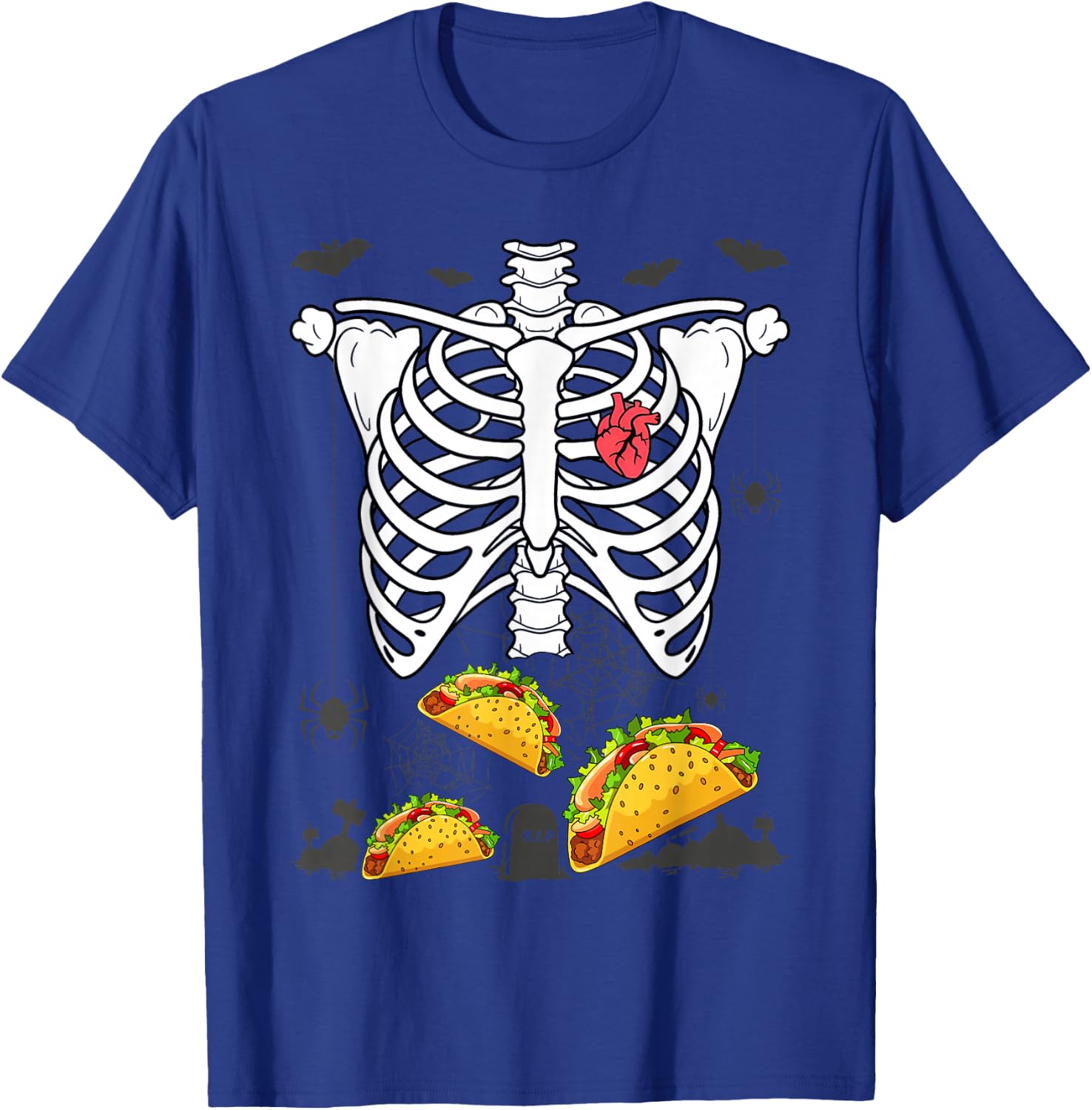 Halloween Dad Skeleton Taco Belly Funny Pregnancy Couple Men T-Shirt - T-Shirt | Royal