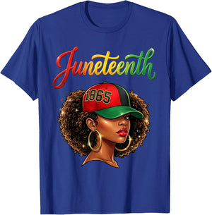 Juneteenth Black Women 1865 T-Shirt - T-Shirt | Royal