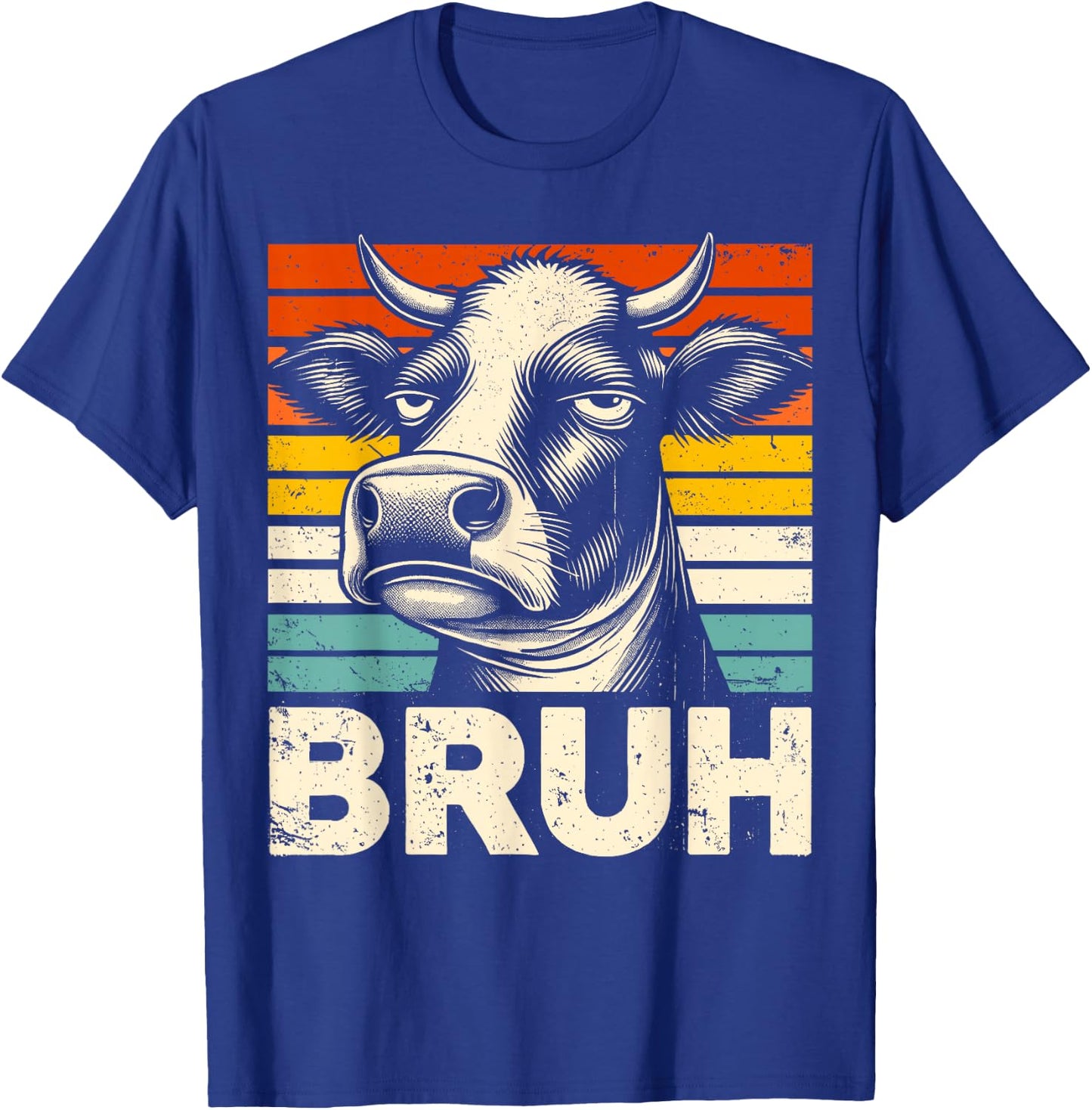 Funny Graphic Meme Cow Bruh For Boys Girls Kids Men Women T-Shirt - T-Shirt | Royal