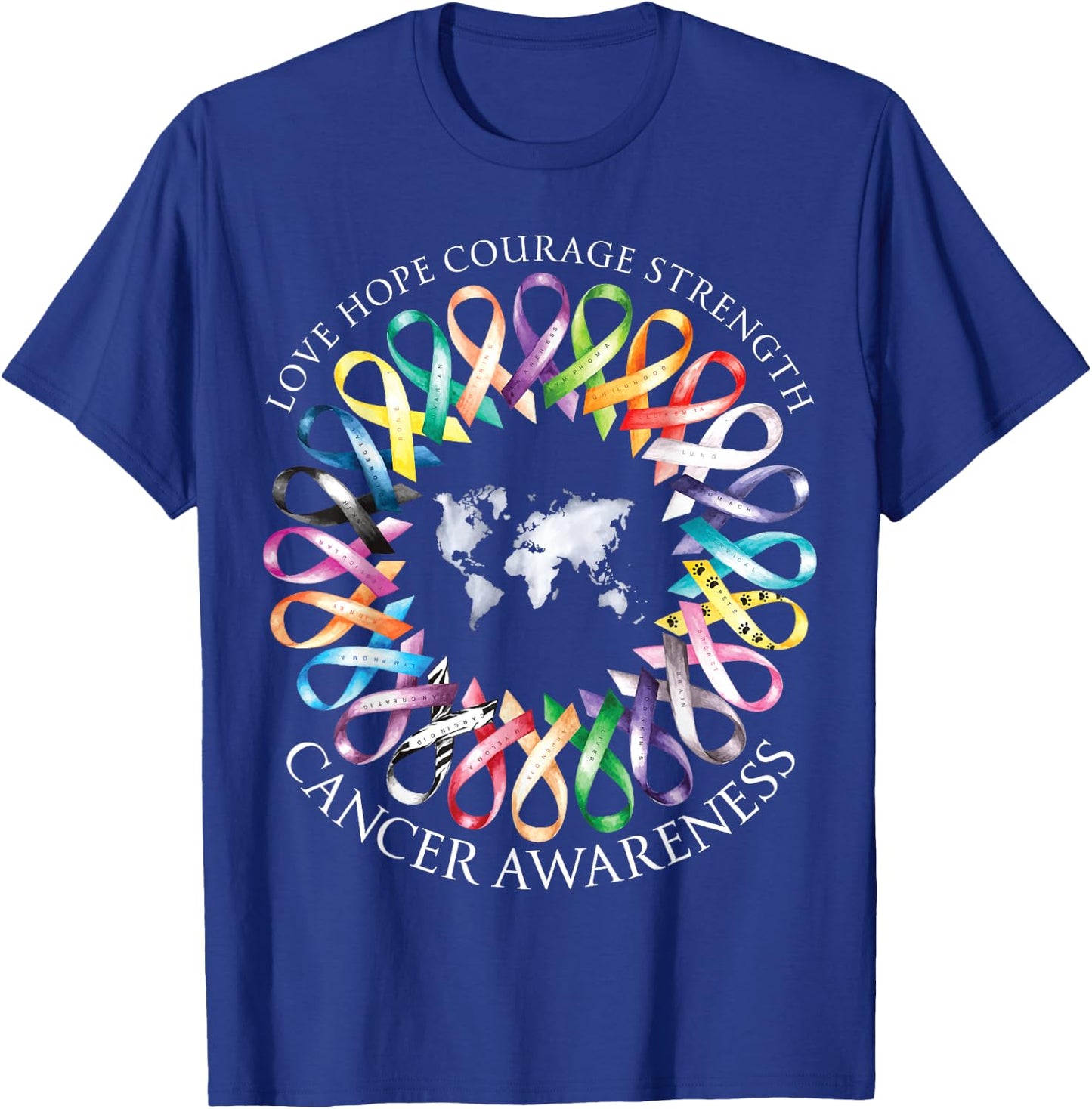 All Cancer Matters Survivors Awareness Fight Ribbon Support T-Shirt - T-Shirt | Royal