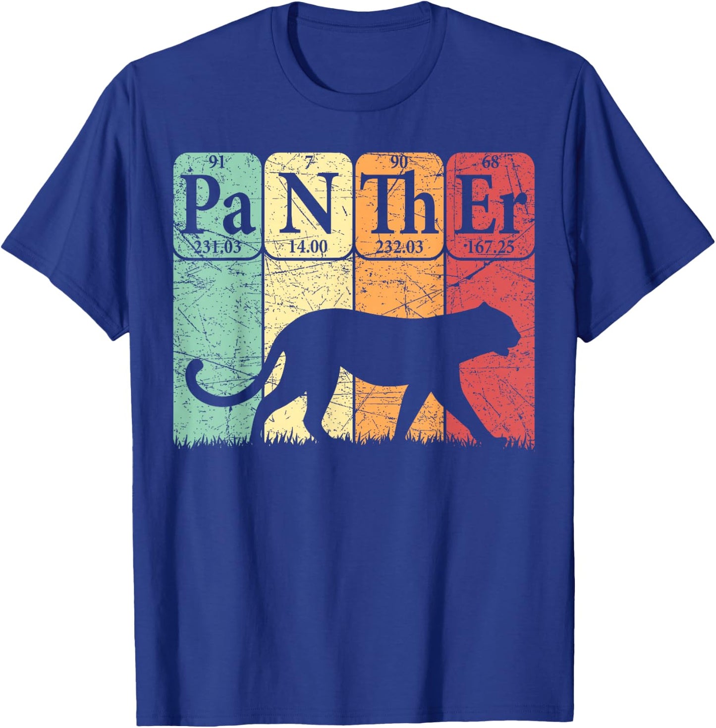 Panther Periodic Table Elements Retro Panther Nerdy T-Shirt - T-Shirt | Royal