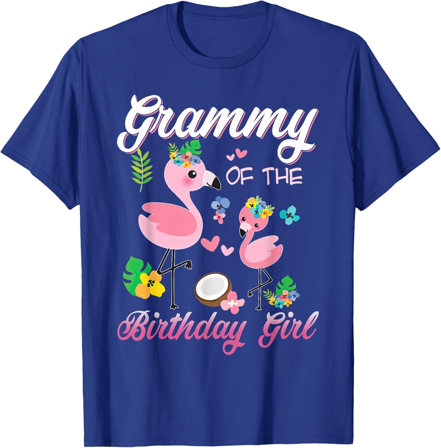 Grammy of the Birthday Girl Flamingo Family Matching T-Shirt - T-Shirt | Royal