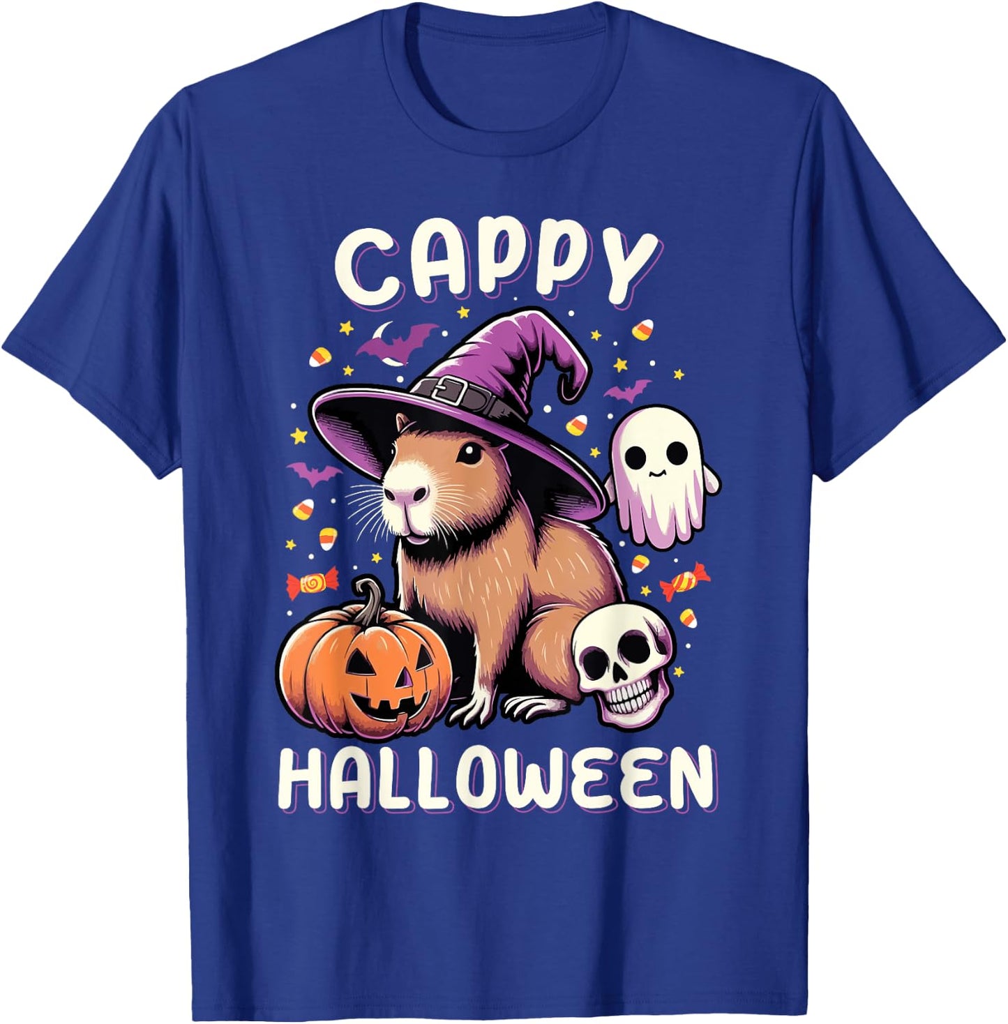 Cappy Halloween Costume Pumpkin Funny Capybara Halloween T-Shirt - T-Shirt | Royal
