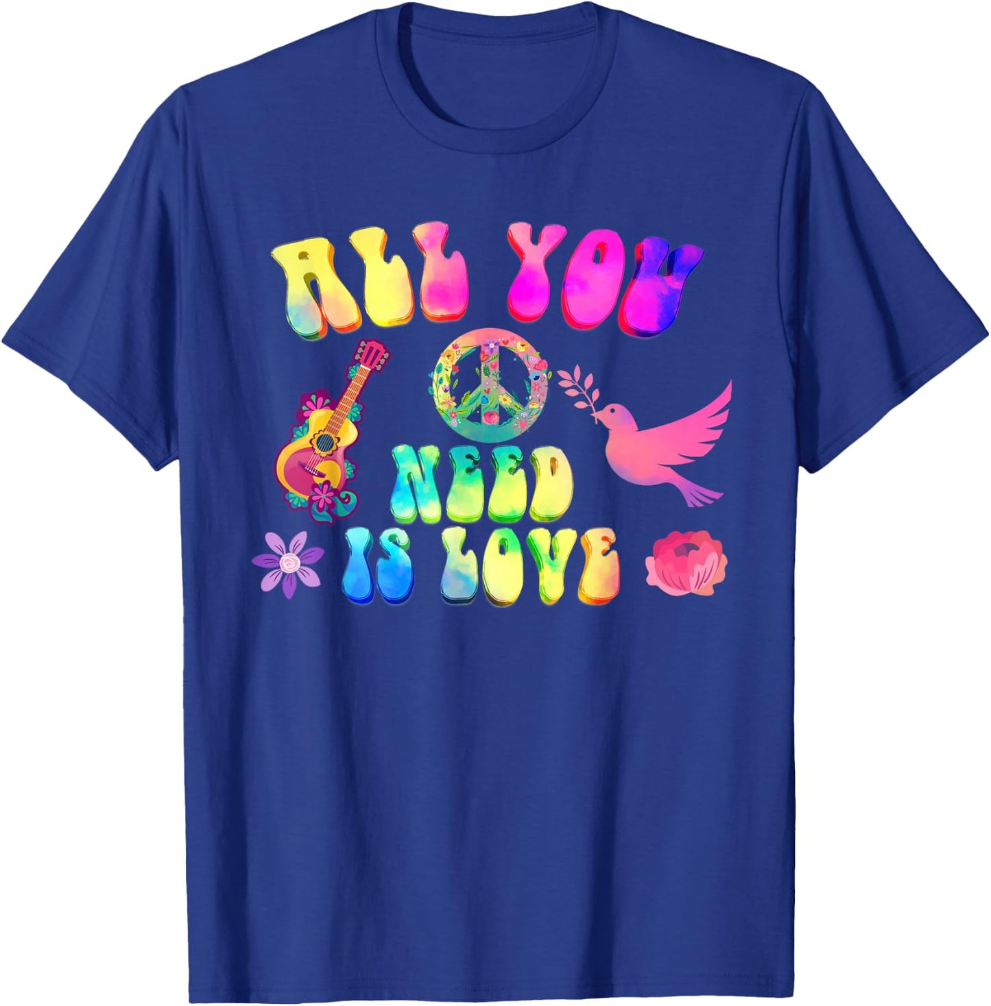 Funny Hippie Costume 60s 70s Costume Women's Men's , black, s T-Shirt - T-Shirt | Royal