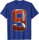 Football Ninth 9th Birthday Boy Nine 9 Years Old Bday Kids T-Shirt - T-Shirt | Royal