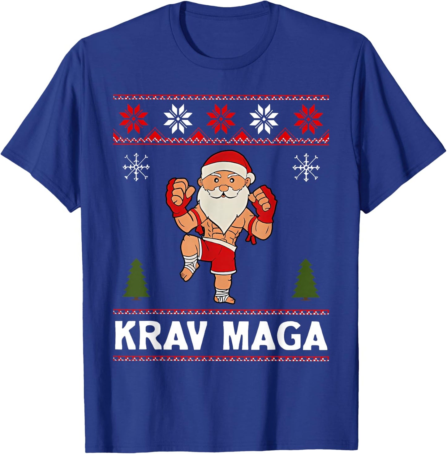 Krav Maga Santa Claus Ugly Christmas Martial Arts Women Men T-Shirt - T-Shirt | Royal