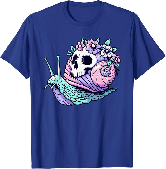Snail Skull Design Pastel Goth Kawaii Emo Otaku Menhera T-Shirt - T-Shirt | Royal