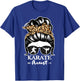 Karate Aunt Messy Bun Hair Funny Karate Fighter Aunt Leopard T-Shirt - T-Shirt | Royal