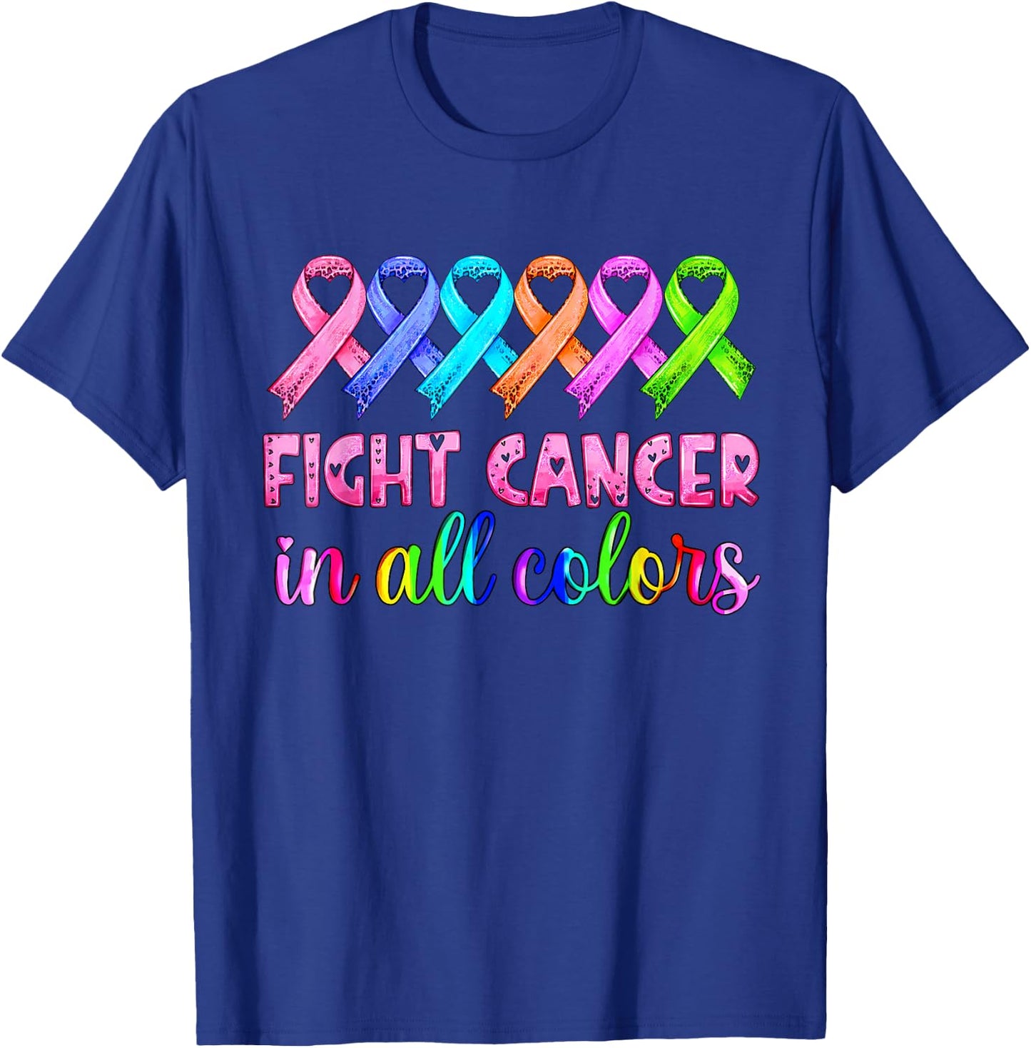 Lutte contre le cancer dans toutes les couleurs de la sensibilisation au cancer du sein T-Shirt - T-Shirt | Royal