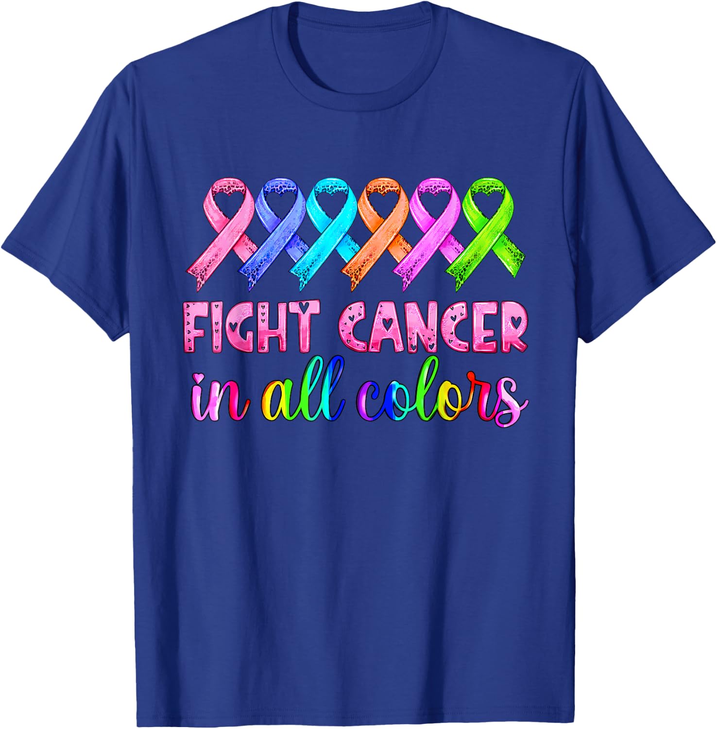 Lutte contre le cancer dans toutes les couleurs de la sensibilisation au cancer du sein T-Shirt - T-Shirt | Royal