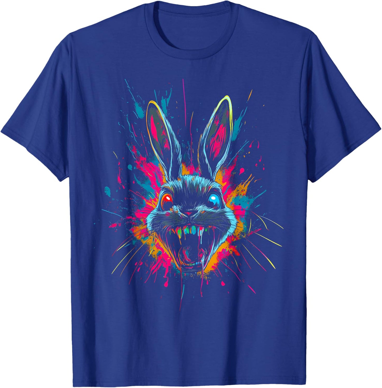 Scary Rabbit Halloween Horror Easter Day Bunny Face Tie Dye T-Shirt - T-Shirt | Royal