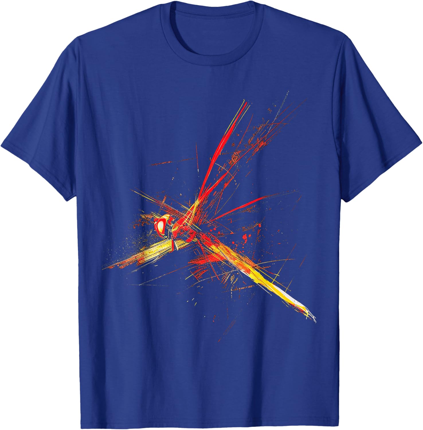 @n!mal Libelle bunt abstrakte Tierkunst Grafik Libelle Schwarz Klein Klassisch Kurzarm Crew-Ausschnitt Pull-On Imported Polyester Stretchable Tierliebhaber, Männer, Frauen, Kinder T-Shirt - T-Shirt | Royal