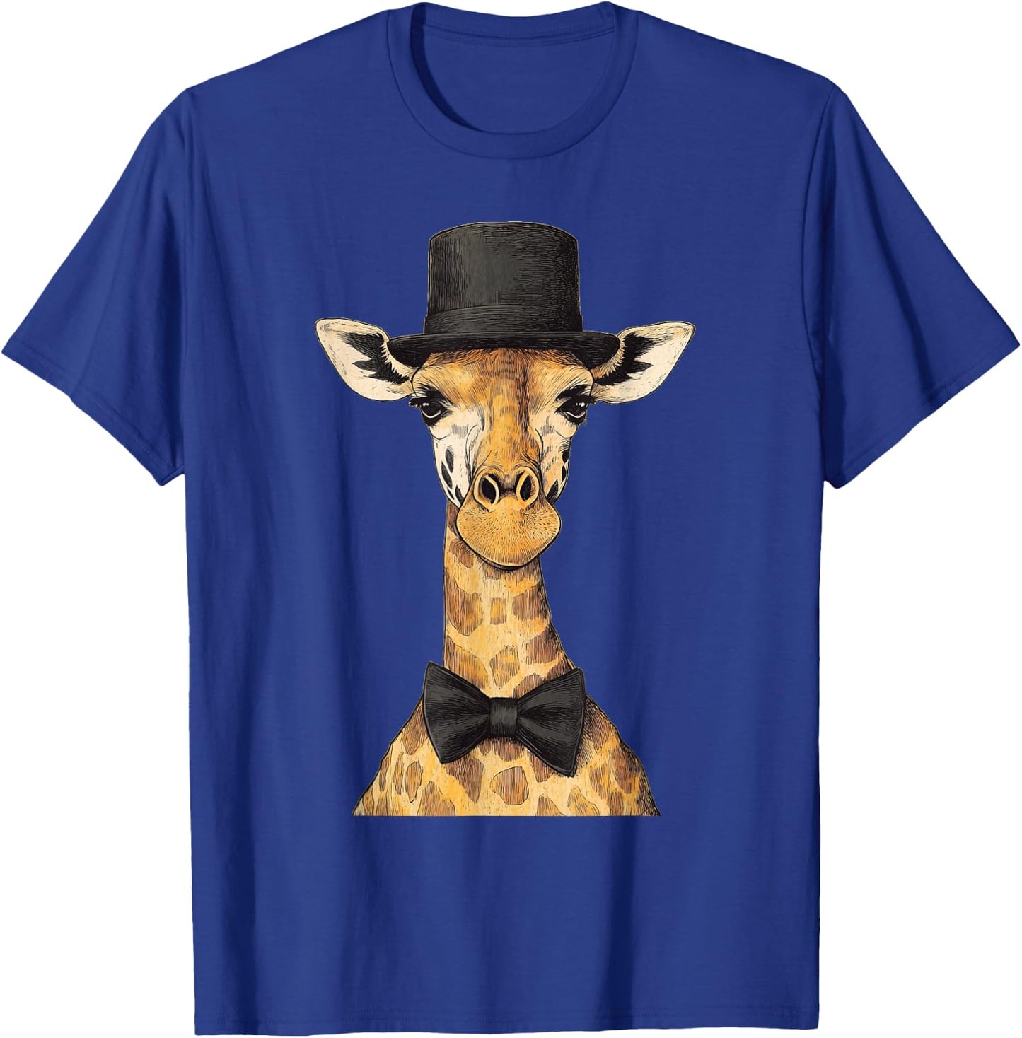 Giraffe Wearing A Hat And Bowtie T-Shirt - T-Shirt | Royal