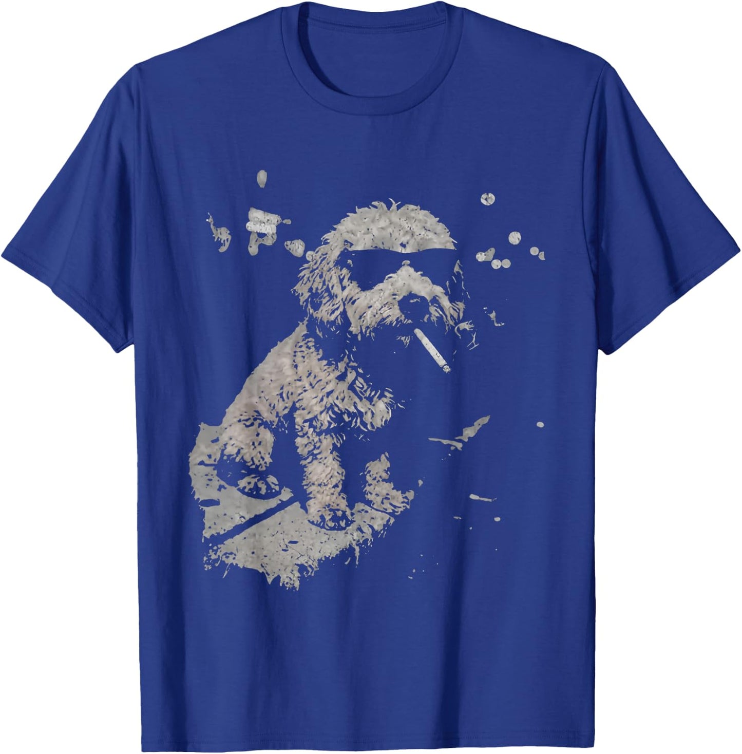 Funny Dog Smoking Goldendoodle T-Shirt - T-Shirt | Royal