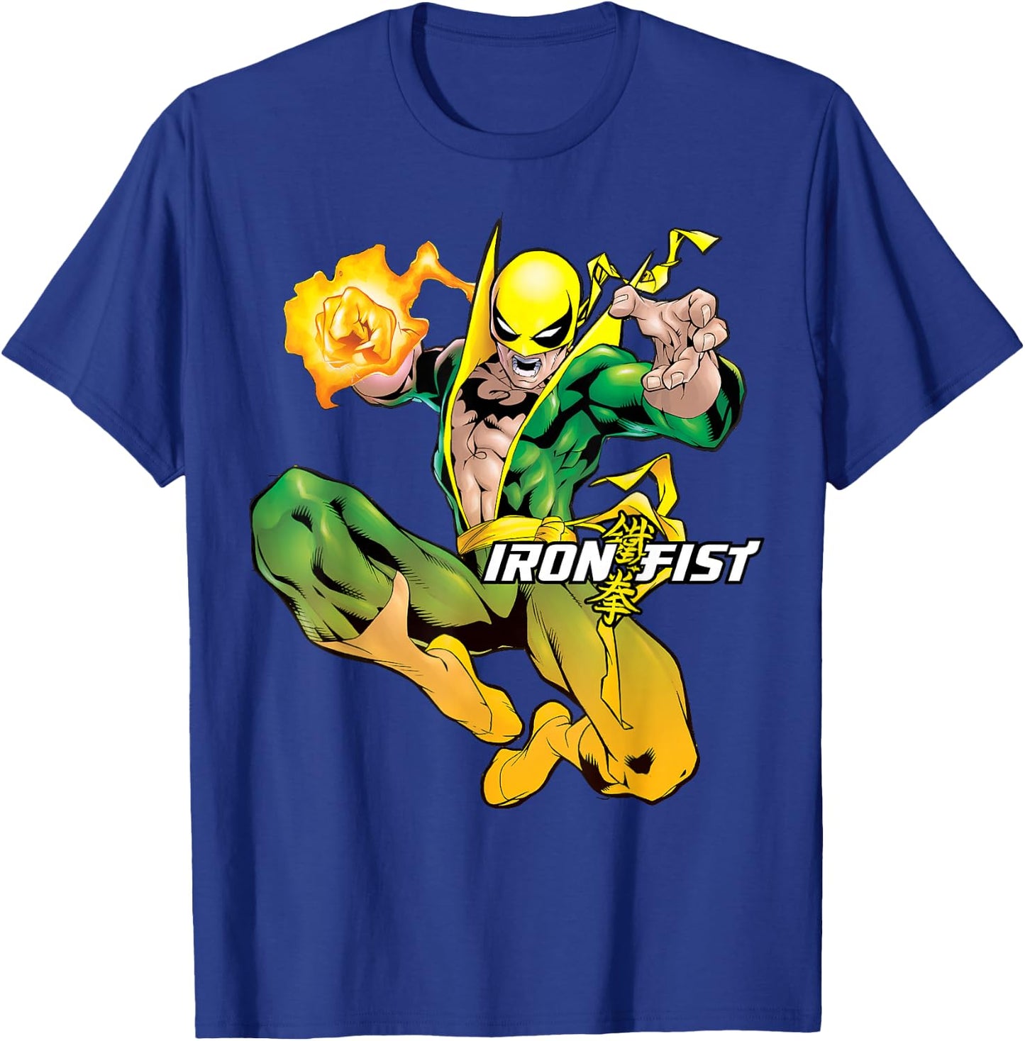 Marvel Iron Fist Action Shot Portrait T-Shirt - T-Shirt | Royal