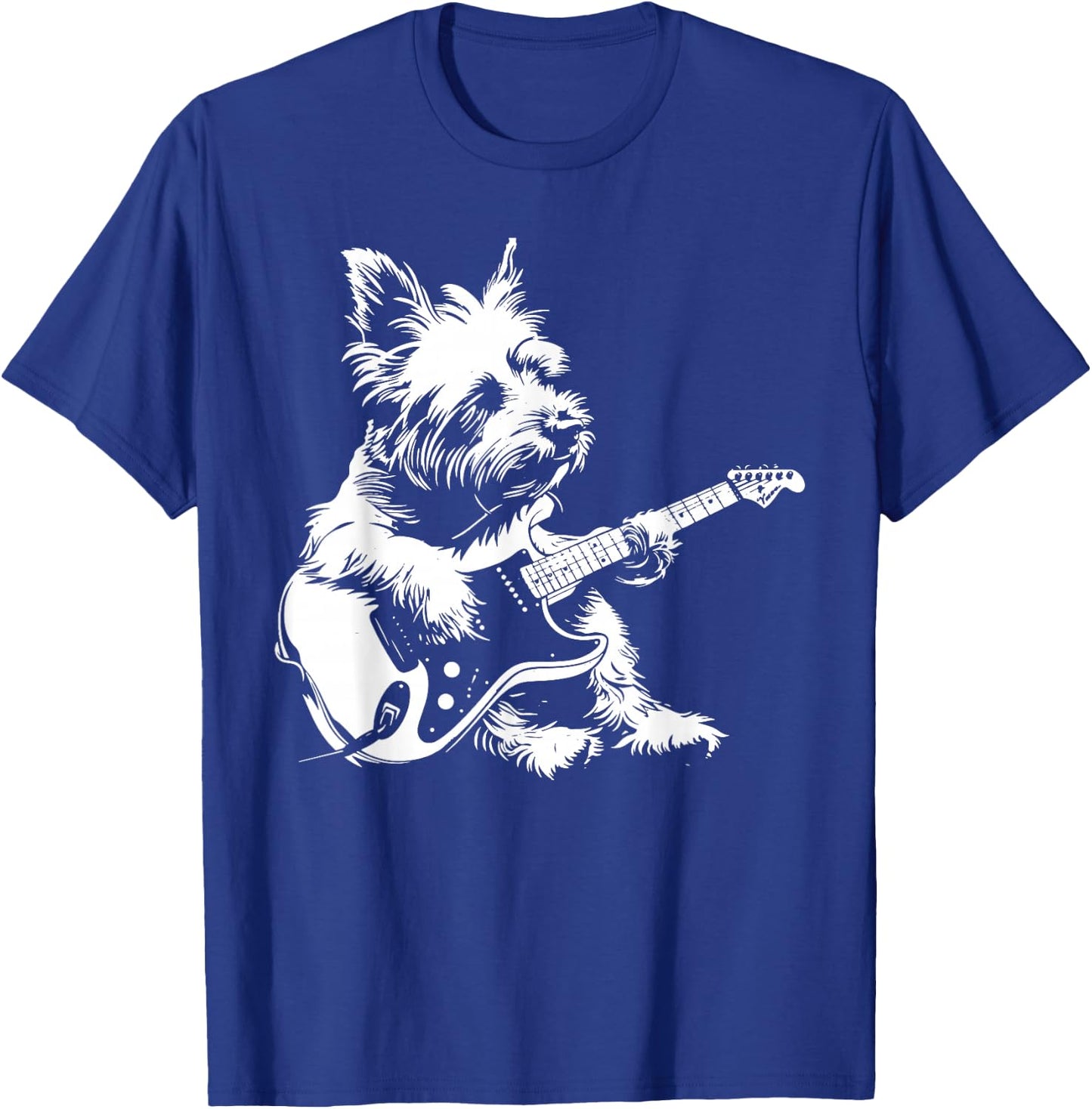 Dog Guitarist Guitar - Westie Dad Mom T-Shirt - T-Shirt | Royal