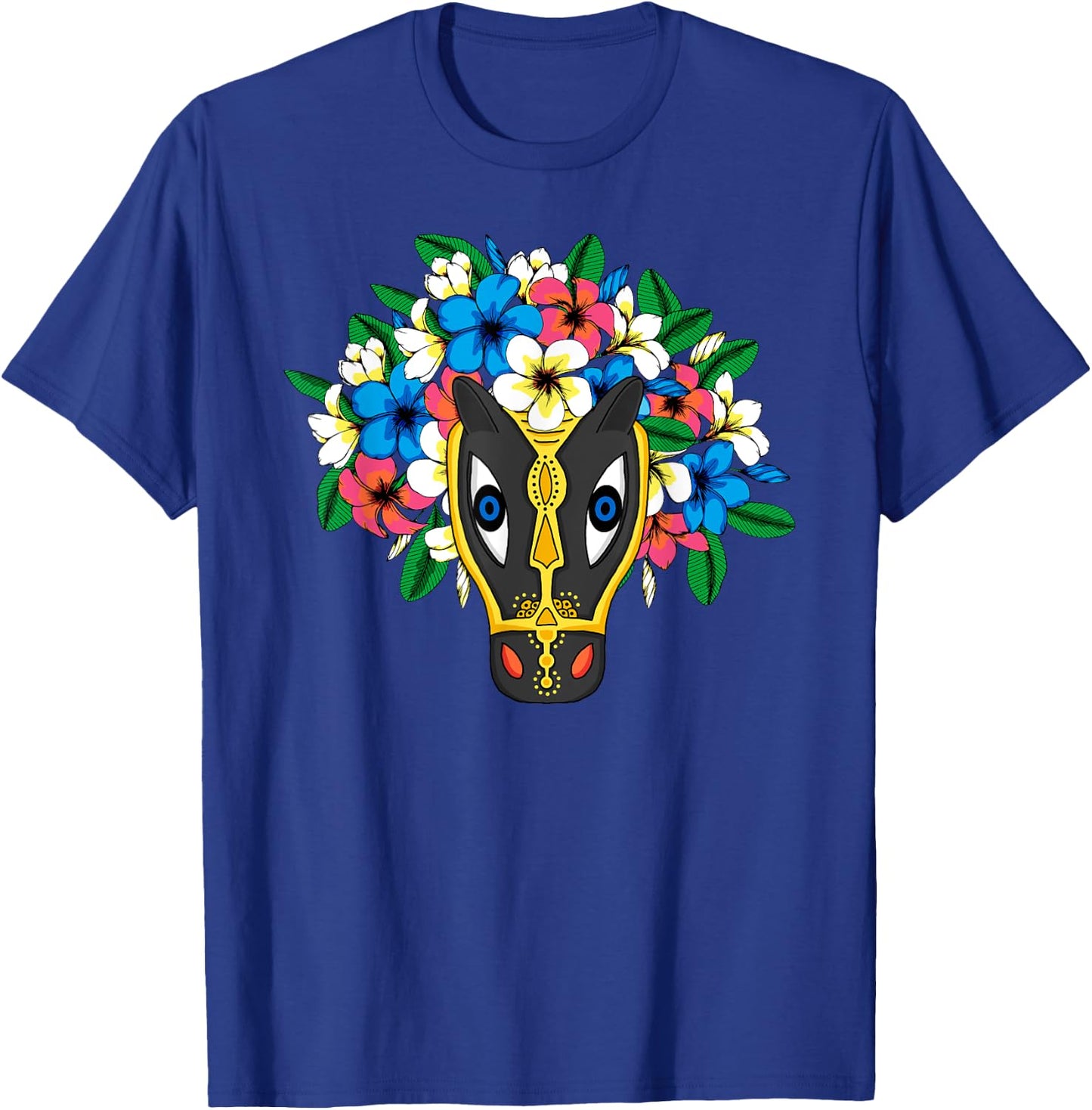 Mask and flowers - Nicaragua - Original art - Illustration T-Shirt - T-Shirt | Royal