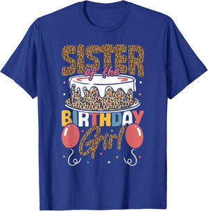 Sister of The Birthday Girl Cheetah Print Birthday T-Shirt - T-Shirt | Royal