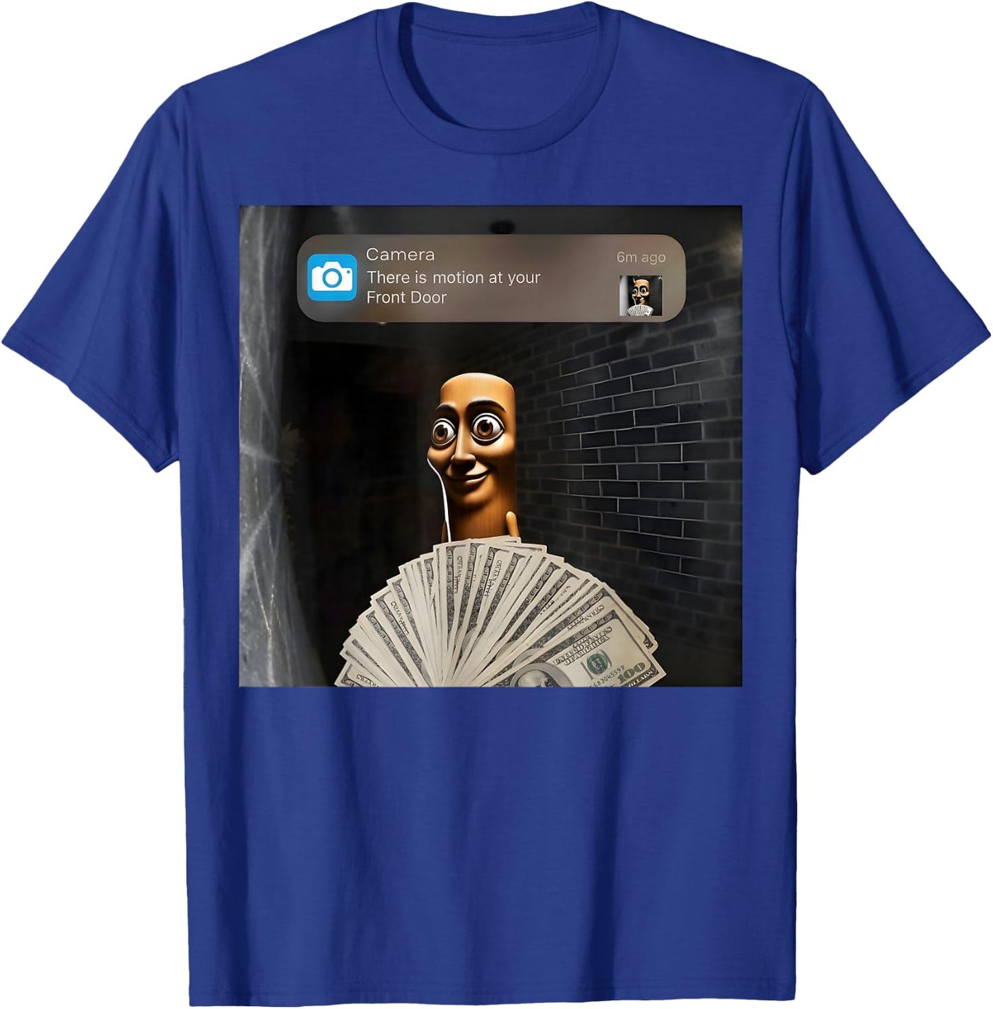 There is Motion at Your Front Door Tung Tung Tung Sahur T-Shirt - T-Shirt | Royal