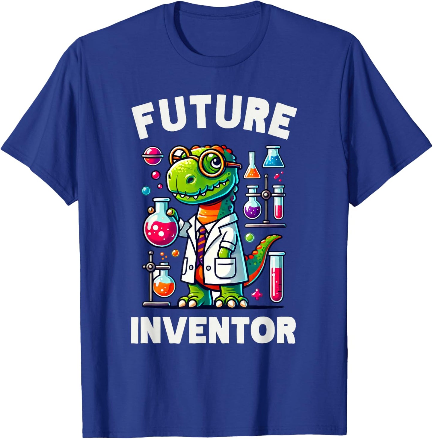 Future Inventor Funny Dinosaur, Smart Scientist Dino, Kids T-Shirt - T-Shirt | Royal