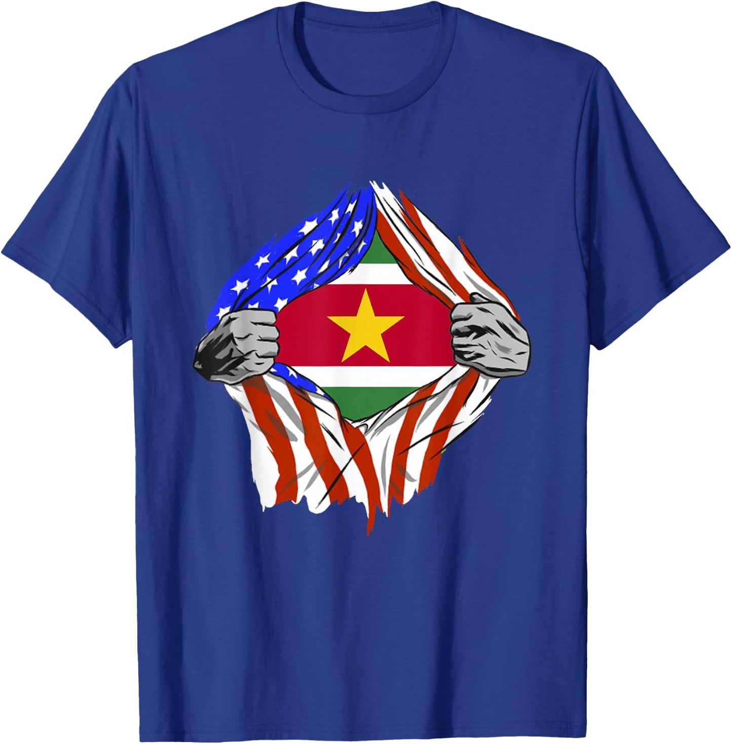 Suriname Flag USA Chest Surinamese Roots Surinamese Pride T-Shirt - T-Shirt | Royal