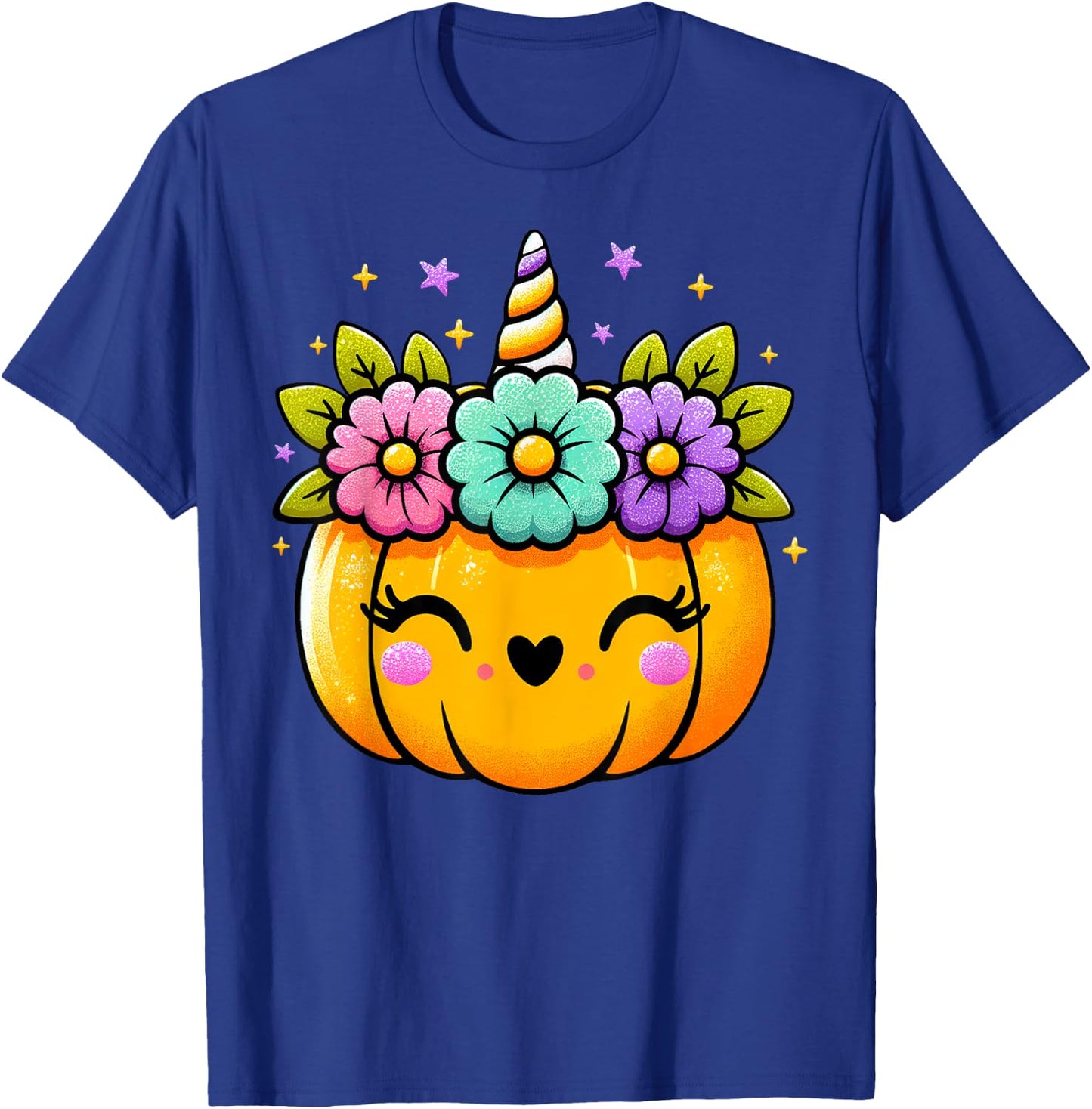 Cute Halloween Unicorn Pumpkin Halloween Girls T-Shirt - T-Shirt | Royal