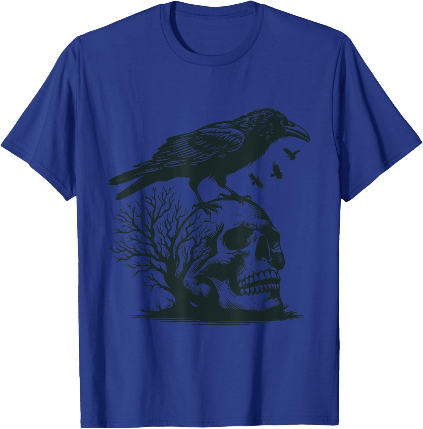Krähe Totenkopf Vogel Schädel Rabe Düster Gothik T-Shirt - T-Shirt | Royal