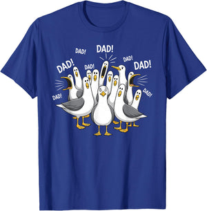 Dad Seagull Funny Daddy Seagulls Fathers Day Humor T-Shirt - T-Shirt | Royal